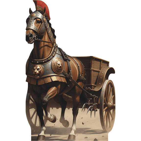 SS11351 Roman Armored Horse Drawn Chariot Wagon Cardboard Cutout Standee Standup