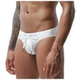 thumbnail image 4 of Sunvit-Panties Young Mens Swim Briefs - Nylon Spandex, Low-Rise with Adjustable Drawstring Waist, Breathable Stretchy, White Color, Size S - Great for Beach/Pool/Water Sports, 4 of 5