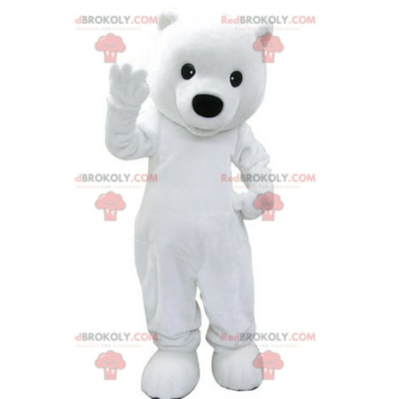 Polar bear REDBROKOLY mascot white teddy bear