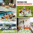 thumbnail image 4 of Green Flowers Outdoor Rug for Patio/Deck/Porch, Non-Slip Large Area Rug 5 x 8 Ft, Daisies Plant Leaf Abstract Monochrome Indoor Outdoor Rugs Washable Area Rugs, Reversible Camping Rug Carpet Runner, 4 of 8