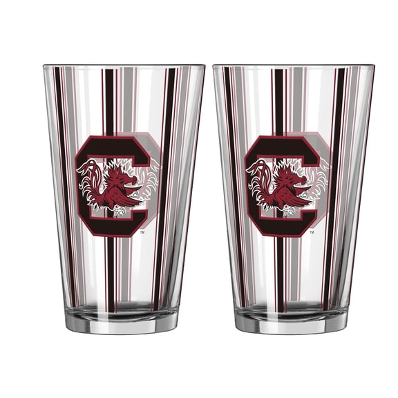 Logo Brands South Carolina Gamecocks Two-Piece 16oz. Striped Pint Glass Set