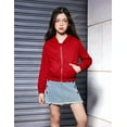 thumbnail image 4 of Oudiya Girls Zip Up Cropped Hoodies Long Sleeve Sweatshirts Jackets with Pockets, 5-14Y, 4 of 7