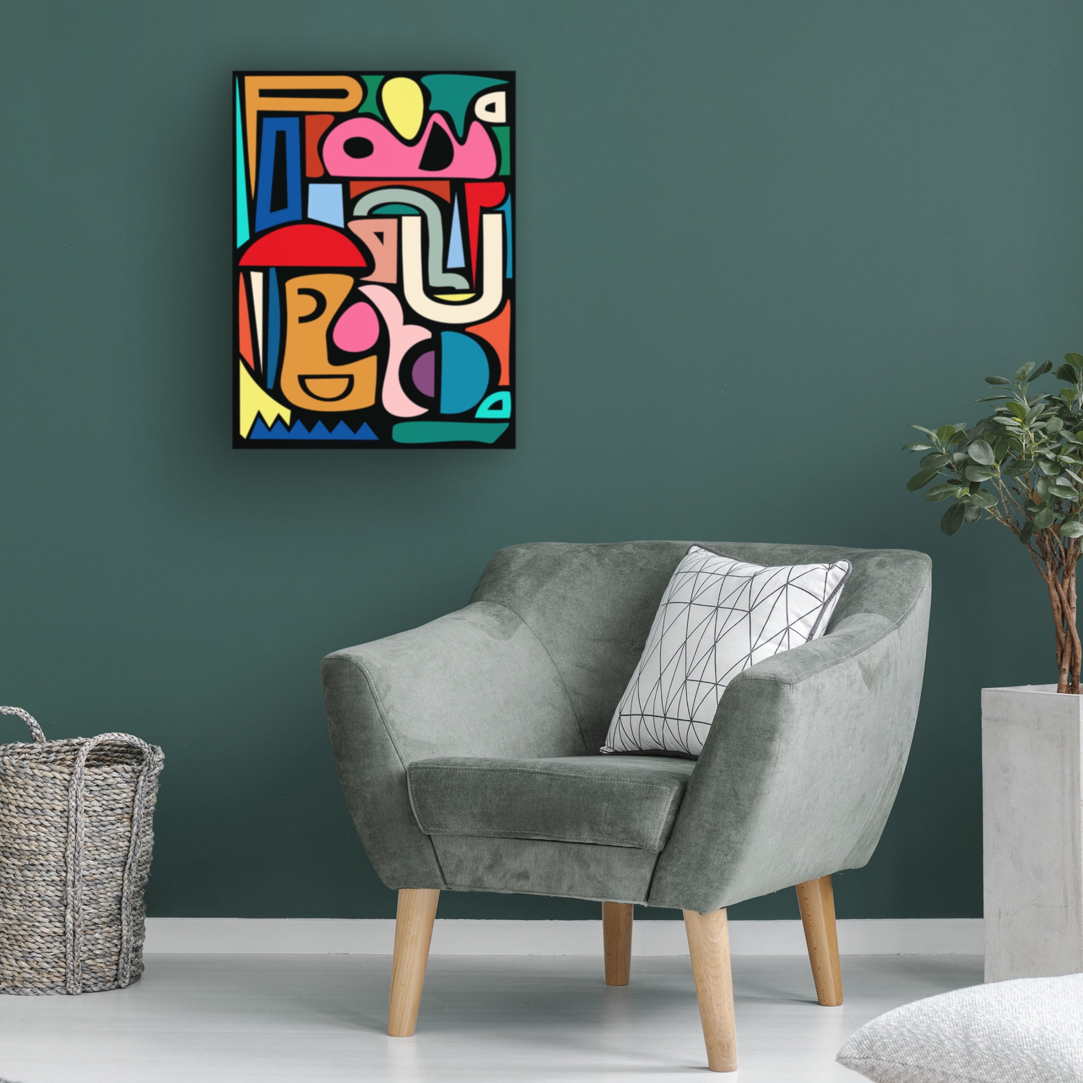 Canvas Wall Art - Tom Quartermaine 'Colorful Modern Abstract Shapes' Wall Art for Living Room, Bedroom, or Office Décor by Trademark Fine Art - 35 x 47 Inches