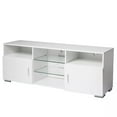 thumbnail image 5 of Modern Television Table For 32-60 Inch Tvs, With Led Lights & Practical Storage 50 - 59 Tv Stand, White Entertainment Console Led Lights, Height-adjustable Shelves And Bottom Large Drawer,, 5 of 6