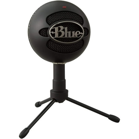 Blue Snowball ICE USB Mic for Recording and Streaming on PC and Mac, Cardioid Condenser Capsule, Adjustable Stand, Plug and Play – Black