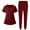 Wine #018, variant on Womens Scrubs Set 2026 Spring Summer V-Neck Scrub Top & Jogger Pant Quick Dry Nursing Scrubs Set Stretch Working Uniforms with Pockets Navy 2XL
