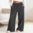 thumbnail image 2 of BOOMNY Girls Baggy Jeans Wide Leg Jeans for Girl Trendy Solid Color Y2K Elastic Waist Drawstring Lightweight Loose Fit Soft Denim Pants With Pocket, 2 of 5