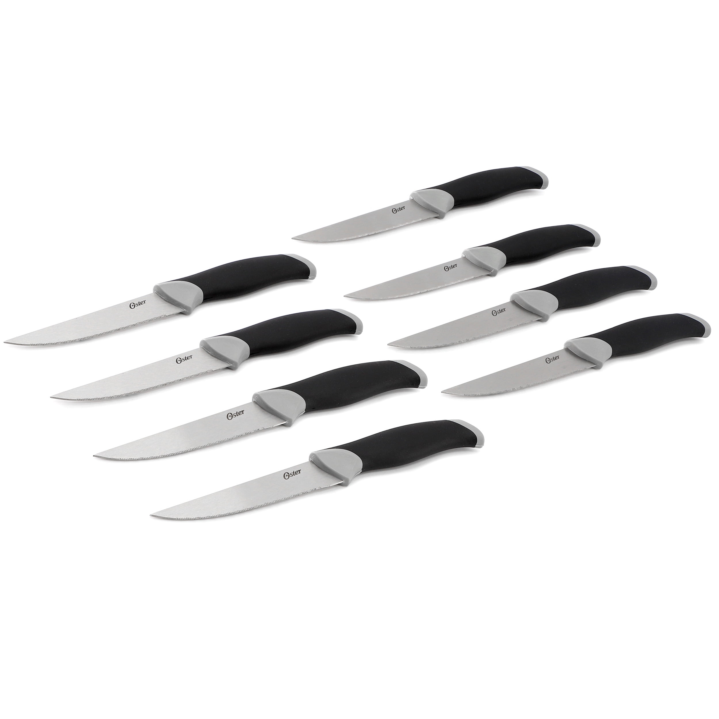 Oster Lindbergh 22 Piece Stainless Steel Cutlery Set with Storage Block in Black