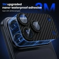 thumbnail image 3 of Dteck 2-Pack for iPhone 17 Pro Camera Lens Protector,  Shockproof Shatterproof Strong Adhesion Metal Alloy Tempered Glass with Carbon Fiber Texture, Blue, 3 of 5