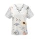 thumbnail image 4 of Mujeres moda verano Sexy pliegue impreso regular mujeres manga corta cuello en V botón Top OAVQHLG3B Store  lin121212, 4 of 4