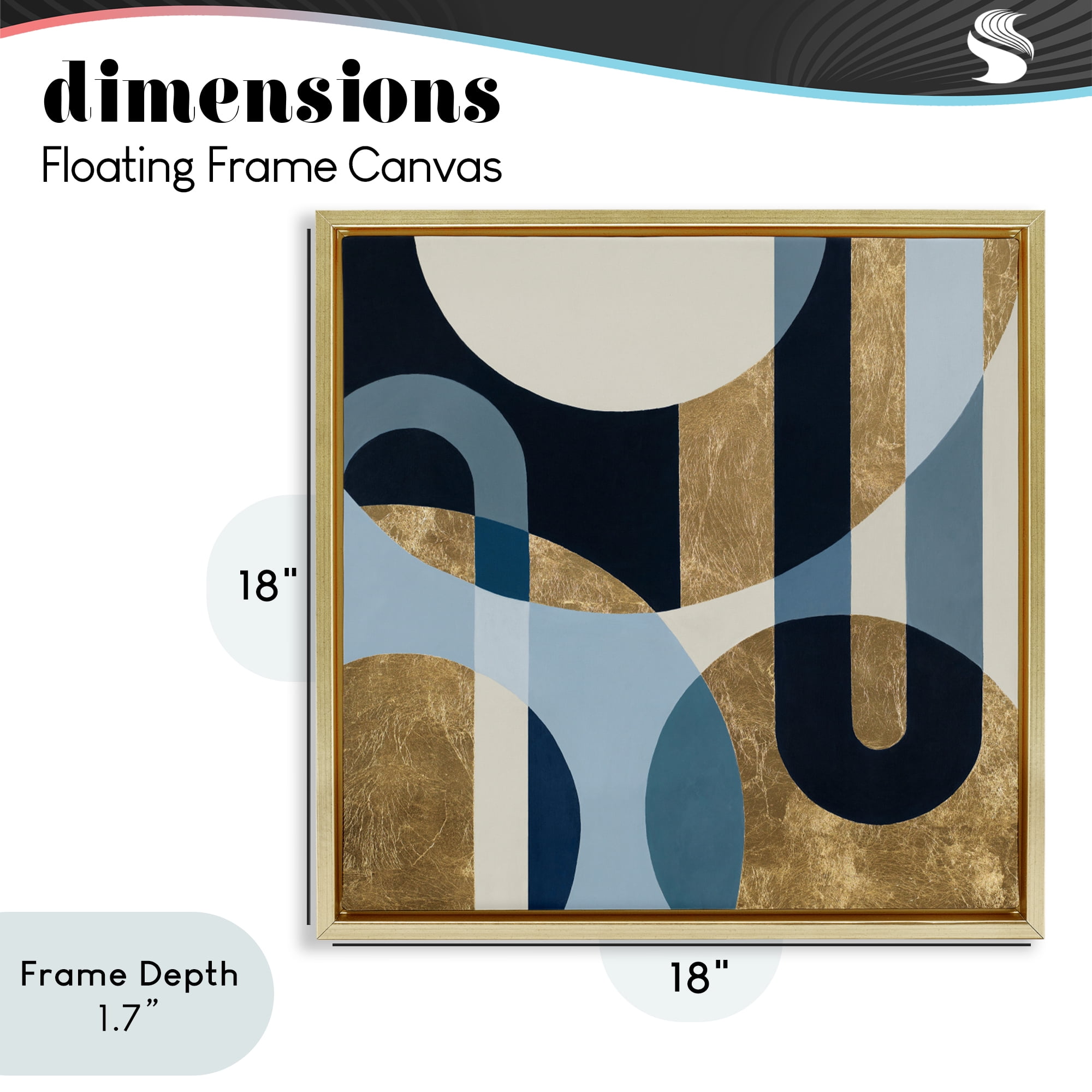 Stupell Industries Earthly Shapes & Arches Gold Framed Floater Canvas Wall Art, design by Max Maxx
