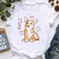 thumbnail image 2 of Bonita camiseta con estampado galés de Corgi para niños, ropa para niños y niñas, camiseta de manga corta de verano 2024 de Harajuku para niños, camiseta para amantes de los perros, 2 of 5