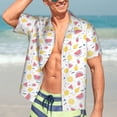 thumbnail image 5 of Lsque Tropical Fruit pattern Hawaiian Shirt for Men, Unisex Summer Beach Casual Short Sleeve Button Down Shirts-X-Large, 5 of 9