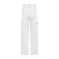 thumbnail image 5 of Sevevn Women's Work Pants Mid Rise Relaxed Straight Leg Cargo Casual Trousers With Multi Pockets White M Spring Tops for Women, 5 of 7