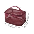 thumbnail image 2 of Bolsas Únicas 1 Pc Bolsa de Maquillaje de Gran Capacidad con Cierre para Vacaciones y Viajes de Negocios Tela de Malla roja, 2 of 5