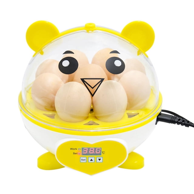 Incubadoras digitales de huevos perfecl incubadora de 9 huevos Pantalla LED digital Amarillo