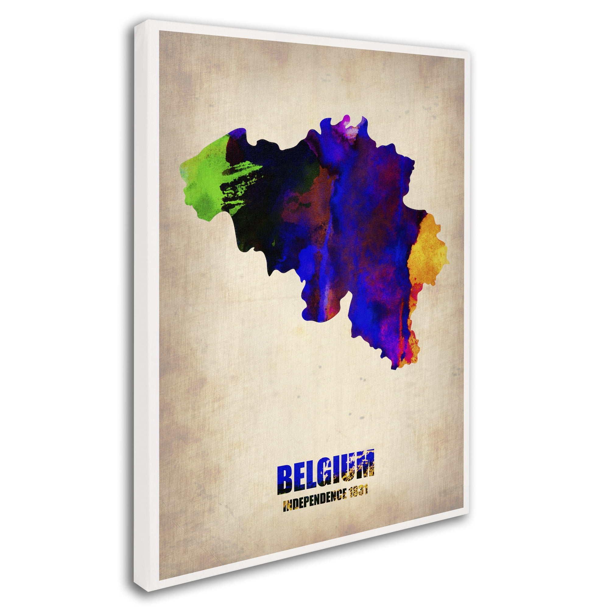 Trademark Fine Art "Belgium Watercolor Map" Canvas Art by Naxart