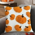 thumbnail image 7 of Halloween Pumpkin Fall Throw Pillow Covers 18x18 Inch Autumn Cushion Covers with 3D Embroidery Soft Plush Pillow Cases for Sofa Couch Living Room Bedroom Farmhouse Thanksgiving Halloween, 7 of 7