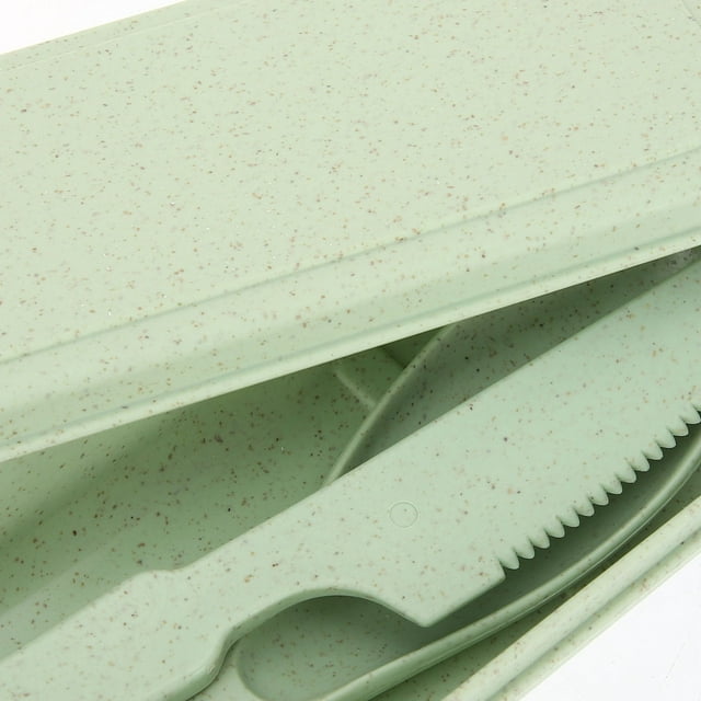 BESTYASH Portable Silverware Set for Picnic 2 Sets 11.5X2.24X0.39in Phthalate-Free Plastic