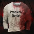 thumbnail image 2 of Problem Gelst Imprimé Homme Shorts Décontractés Thème Halloween Col Rond 6TG T-Shirts pour Hommes Grande Taille Graphique Grande Taille Chemise Imprimée Couleur Unie Manches Courtes, 2 of 7