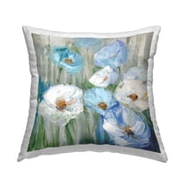 Stupell Industries Blue & White Poppies Design by Sally Swatland Outdoor Printed Pillow