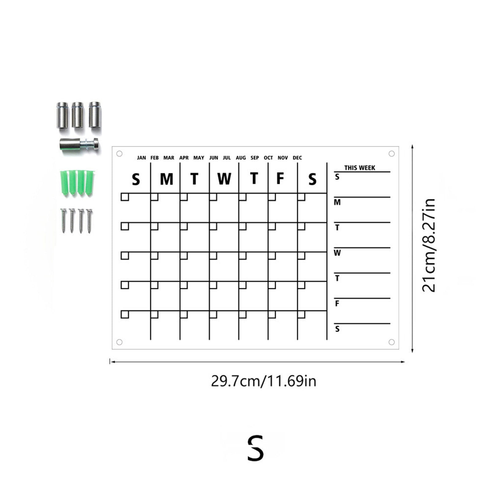 Pouches For Organization Wall Acrylic Weekly Planner Board Clear Dry Erases Calendar Planner Reusable Weekly Daily To Do List Board 1ml