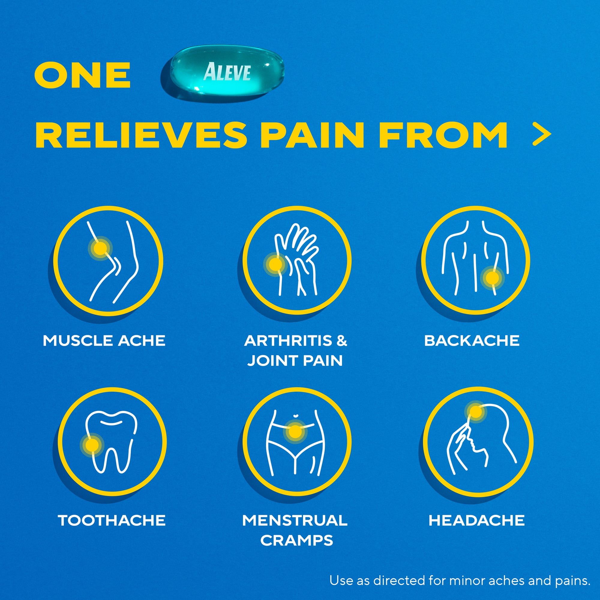 Aleve Liquid Gels Naproxen Sodium Pain Reliever, 80 Count