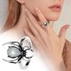 thumbnail image 2 of Anillo negro unisex de moda retro, metal, geométrico antiguo, anillo abierto para el dedo índice, Halloween, 2 of 2