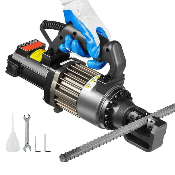 KFFKFF Electric Hydraulic Rebar Cutter, 1000W, effortlessly slices through 5/8 Inch (4-16mm) #5 Rebar in under 2 seconds. Includes Oil Can & Accessories, Black RC-16