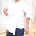 thumbnail image 5 of Short Sleeve T Shirts for Men Post-Surgery Open Side Snaps Tees Tops Mens Casual Solid Color Crewneck Breathable Basic Loungewear Tshirts Shirt, 5 of 6