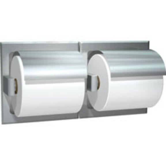 ASI-74022-HSSM - Toilet Tissue Holder - Double, Hooded - Satin Stainless Steel - Surface Mounted