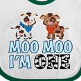thumbnail image 4 of Inktastic Moo Moo I'm 1 with Cute Holstein Cows Boys or Girls Baby Bib, 4 of 4