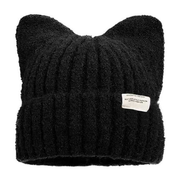 Cute Cat Ears Beanies For Women Autumn And Winter Warm Ear Protection Sweet