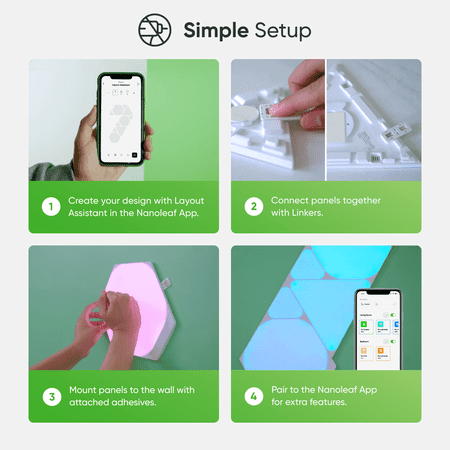 Nanoleaf - Shapes Mini Triangles Smarter Kit (9 Panels) - Multicolor