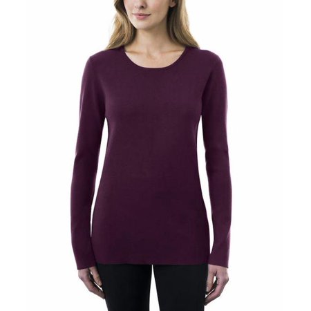 Crewneck Sweaters - Kirkland Signature Womens Crewneck Sweater (Plum, Medium)