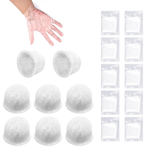Gosknor 8 Pcs Coffee Maker Water Filter Replacements with 10 Transparent Gloves, Water Filter Pods Compatible with Wolf Gourmet WGCM100S WGCM110S WGCM120SWGCM100S WGCM110S WGCM120S