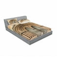 thumbnail image 3 of Ambesonne Rustic Fitted Sheet & Pillow Sham Set, Medieval Door, Twin, Cream, 3 of 3