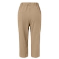 thumbnail image 4 of yunLCZ Women's Straight Leg Pants High Wa High Waist Linen Capris For Women Drawstring Elastic Waist Harem Pant Basic Lightweight Linen Pant, 4 of 4