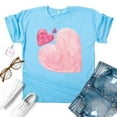 thumbnail image 1 of Meichang T-Shirts Graphiques pour Femmes Valentines Day T-Shirts Imprimé Cœur Manches Courtes Hauts Mignons Col Rond Décontracté Vacances T-Shirts Valentines Day, 1 of 4