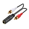 thumbnail image 4 of 6.35mm Female to 2RCA Male Y Splitter Cable 1/4Inch to 2RCA Cord for Stereo Extension Gold Plate Connectors, 4 of 6