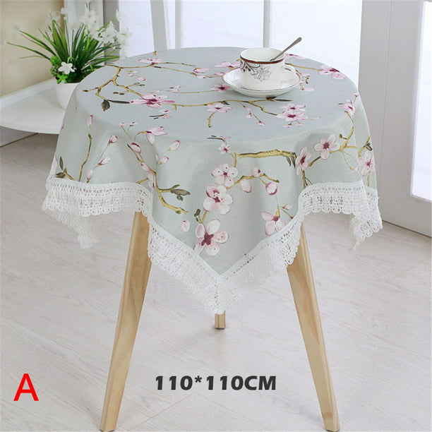 Kangyuanshuai Plum Flower Peony Coffee, Small Round Side Table Skirt