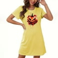 thumbnail image 1 of Pyjamas d'Halloween pour Femmes, Grande Taille, Robe de Nuit Courte avec Imprimé Poitrine et Col Rond, Tissu Polyester Doux pour un Sommeil Confortable Ou Tenue Décontractée, 1 of 3