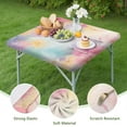 thumbnail image 4 of Colorful Floral Pattern Square Fitted Tablecloth with Elastic Edge,Square Table Cover,Washable Elastic Table Cover for Home Kitchen Party Decor 34"x34", 4 of 6