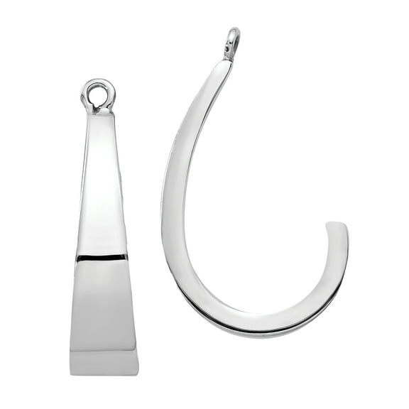 Primal Gold 14 Karat White Gold J-Hoop Earring Jackets