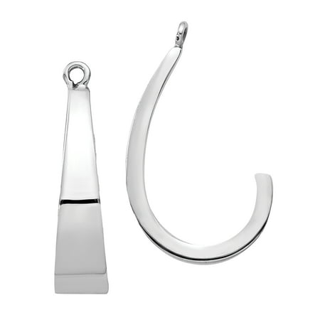 Primal Gold 14 Karat White Gold Polished J-Hoop Earring Jackets