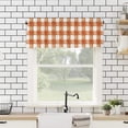 thumbnail image 4 of Watercolor Buffalo Plaid Farm Kitchen Curtain Valance, Window Curtain Valance Rod Pocket, 1 Panel Small Valances Window Treatment for Bathroom Living Room Cafe (54x18in Fall Orange), 4 of 5