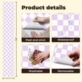 thumbnail image 5 of Peel and Stick Wallpaper 17.7in x 9.8ft Purple White Checkerboard geometric Contact Paper Vinyl Waterproof Self Adhesive Wall Paper for Bedroom Shelf Cabinet Renter Friendly, 5 of 8