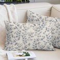 thumbnail image 2 of Navy Blue Leaves Pillow Covers King, Vintage Summer Botanical Farmhouse Rustic Soft Brushed Microfiber Breathable Throw Pillow Covers, Decorative Pillowcase with Zipper for Couch Sofa Bedroom 20"x36", 2 of 9