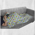 thumbnail image 6 of Ikat Soft Flannel Fleece Blanket, Various Sized Different Ikat Lines Blurred Vertical Axis Symmetrical Aesthetic, Cozy Plush for Indoor and Outdoor Use, 60" x 80", Mustard Blue Pink, by Ambesonne, 6 of 6