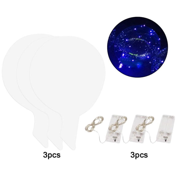 3set 20in LED Light Up BoBo Balloons Party Birthday Bubble Balloon K2H7
